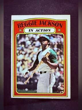 Reggie Jackson HOF, #436, Topps, 1972, Oakland Athletics, MT/NM